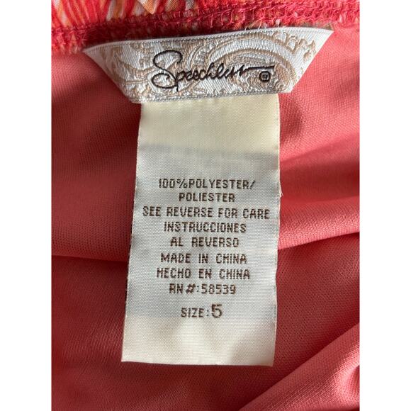 Speechless y2k Babydoll Fairy Dress Size 5 Geometric Coral Bead Lace Asymmetric - Picture 12 of 14